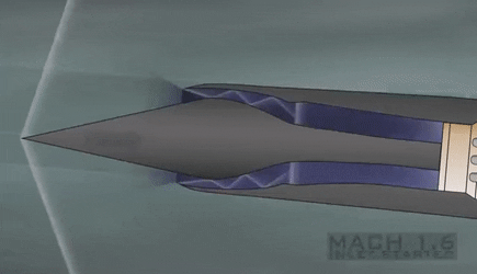 Shock cone changes with Mach number of SR-71(Blackbird)