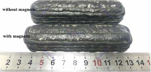 Samples with and without magnetic field were deposited with WAAM（Inconel 625 superalloy）