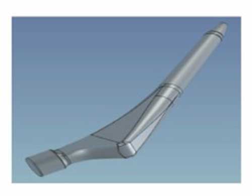 CoCrMo alloy femoral stem casting schematic