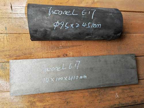 Inconel617 alloy for testing